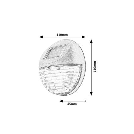 Rabalux - Комплект із 2 LED сонячних настінних світильників LED/0,06W/1,2V 300 mAh IP44