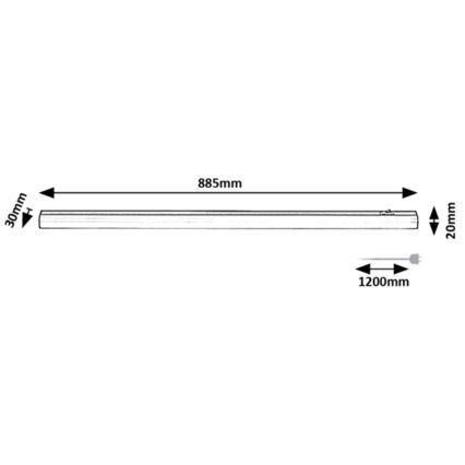 Rabalux - Світлодіодний світильник для підсвітки стільниці LED/13W/230V 4000K 88 см