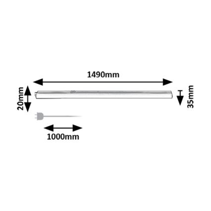 Rabalux - Светодиодная лампа для подсветки кухонной столешницы LED/20W/230V 3000/4000K черный