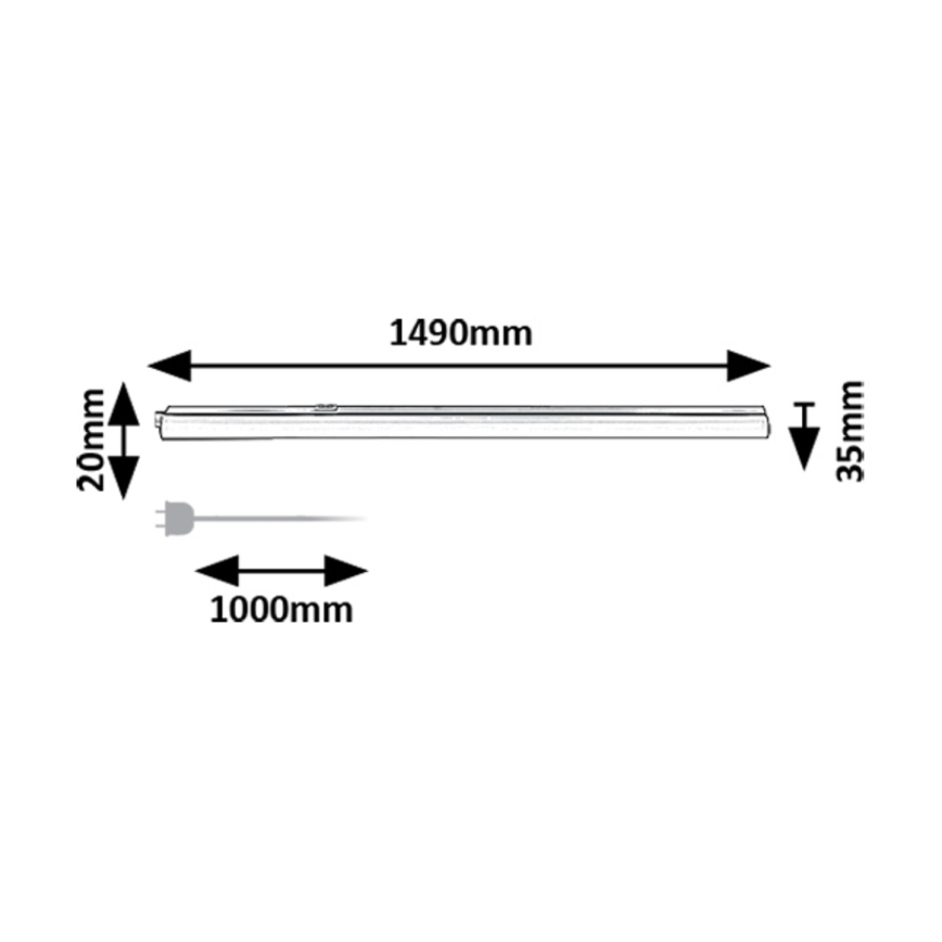 Rabalux - Светодиодная лампа для подсветки кухонной столешницы LED/20W/230V 3000/4000K черный