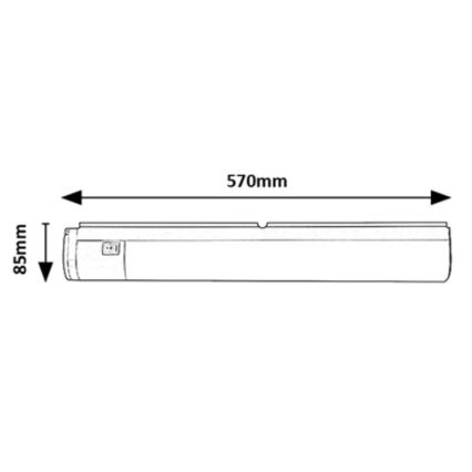 Rabalux - LED світильник для підсвітки стільниці з розетками LED/17W/230V 4000K IP44 чорний 57 см