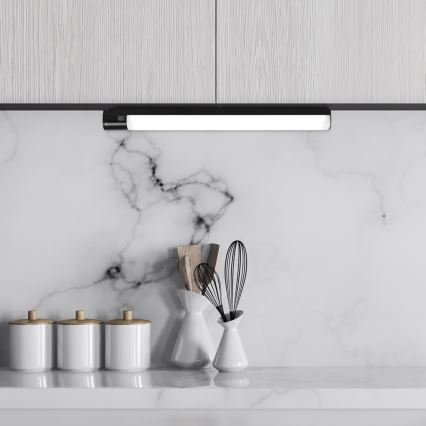 Rabalux - LED світильник для підсвітки стільниці з розетками LED/20W/230V 4000K IP44 чорний 87 см