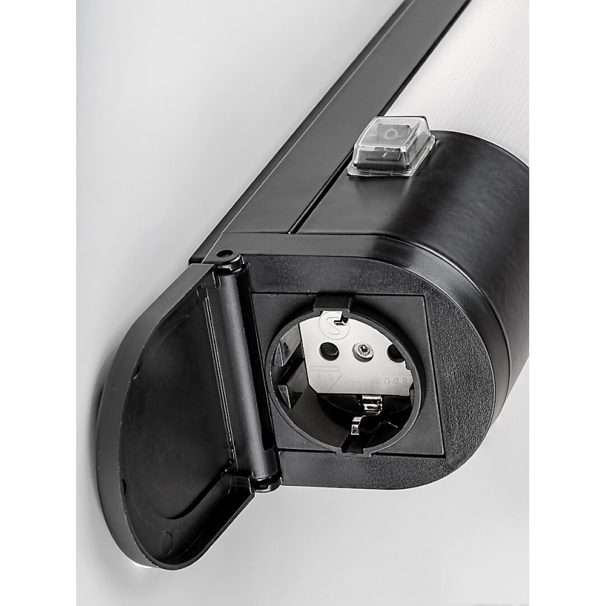 Rabalux - LED світильник для підсвітки стільниці з розетками LED/20W/230V 4000K IP44 чорний 87 см