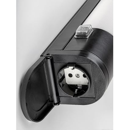 Rabalux - Светодиодная лампа для подсветки кухонной столешницы с розеткой LED/20W/230V 4000K IP44 черный 87 см