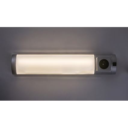 Rabalux - LED світильник для підсвітки стільниці з розетками LED/5W/230V 4000K 45 cm срібний