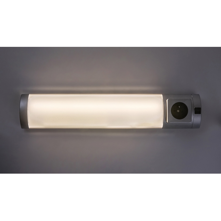 Rabalux - LED світильник для підсвітки стільниці з розетками LED/5W/230V 4000K 45 cm срібний