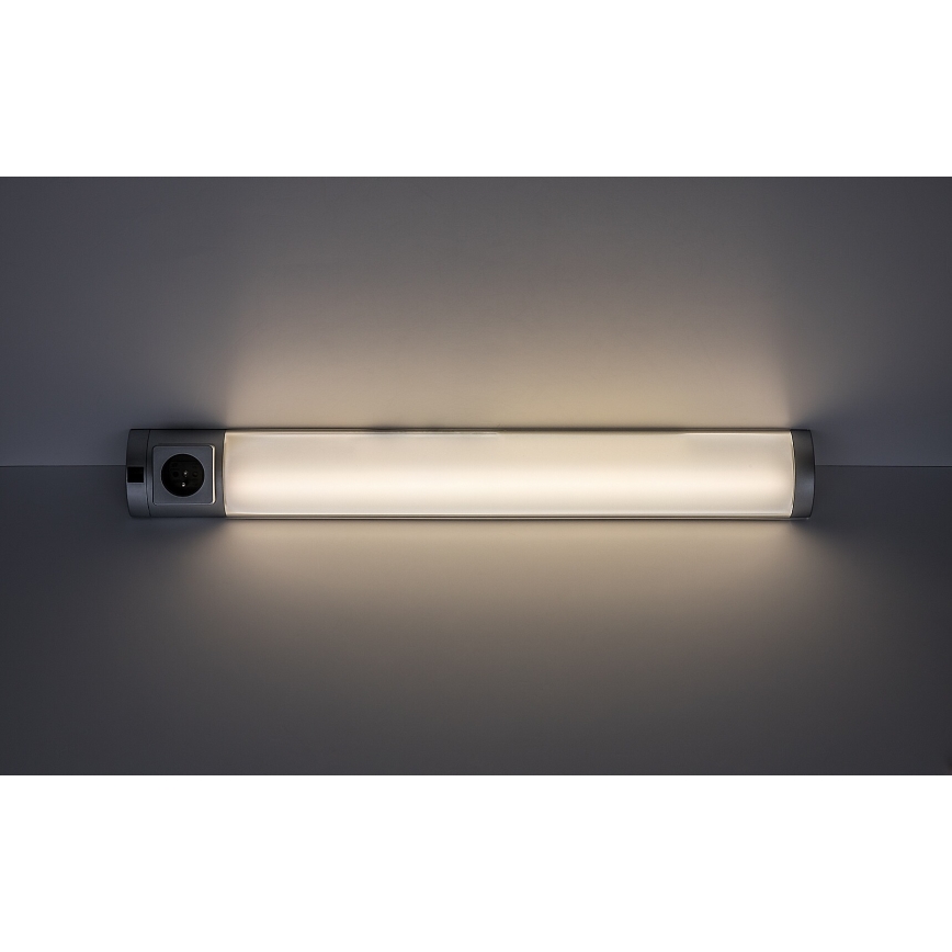 Rabalux - Светодиодная лампа для подсветки кухонной столешницы с розеткой LED/8W/230V 4000K 68 см серебристый