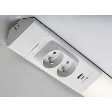 Rabalux - LED світильник для підсвітки стільниці з розетками LED/18W/230V 4000K 60 cm білий