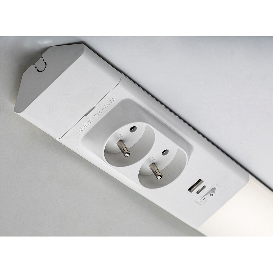 Rabalux - LED світильник для підсвітки стільниці з розетками LED/18W/230V 4000K 60 cm білий