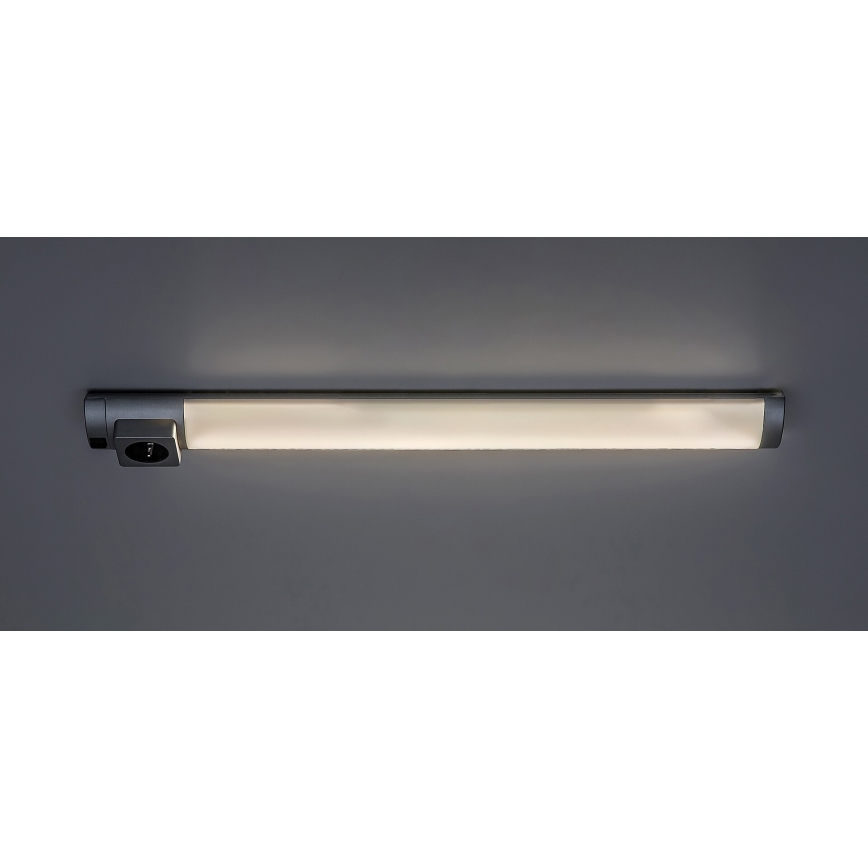 Rabalux - LED Світильник для підсвітки стільниці з розеткою LED/5W/230V 4000K 45 см матовий хром