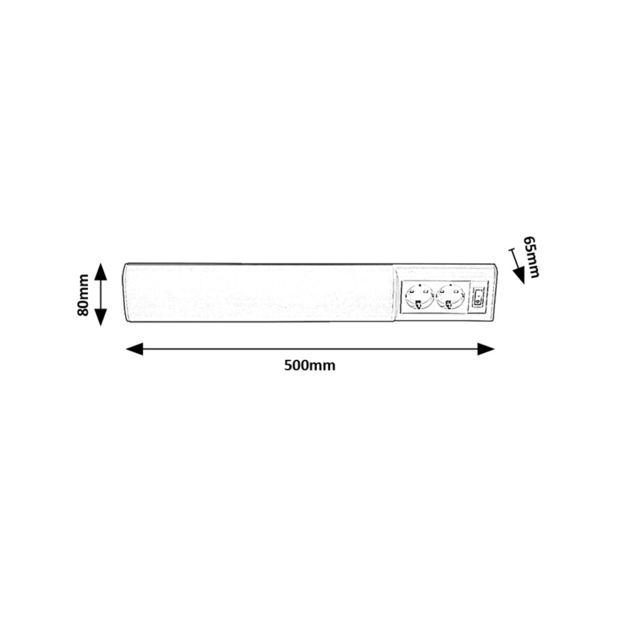 Rabalux - LED світильник для підсвітки стільниці з 2 розетками LED/10W/230V 4000K 50 см білий
