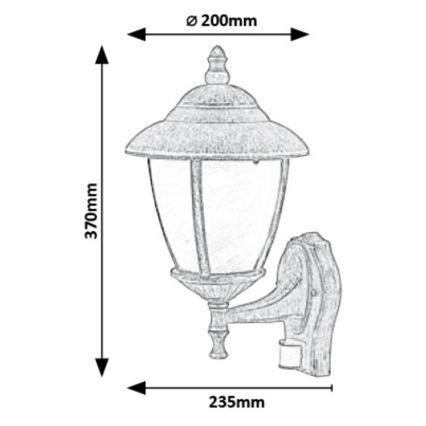 Rabalux - Наружный настенный светильник с датчиком 1xE27/60W/230V IP43 золотой