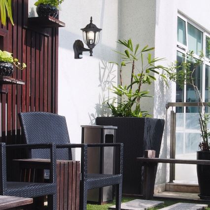 Rabalux - Уличный настенный светильник с датчиком MILANO 1xE27/60W/230V IP43 черный