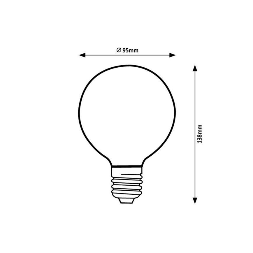 Rabalux - Світлодіодна лампочка FILAMENT G95 E27/7W/230V 4000K