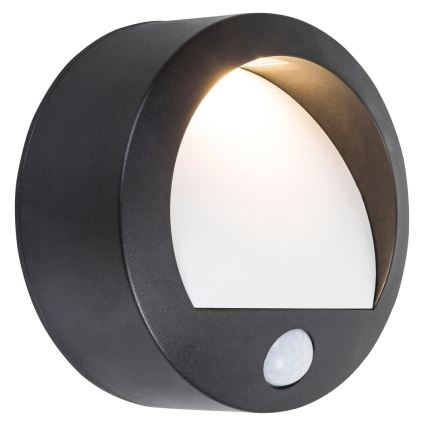 Rabalux - Уличный светодиодный настенный светильник с датчиком LED/1,5W/3xAA IP44 черный