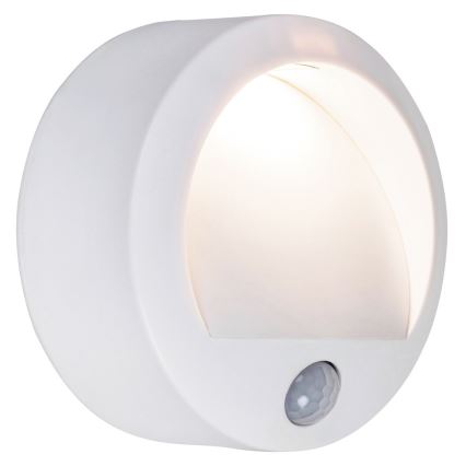 Rabalux - Уличный светодиодный настенный светильник с датчиком LED/1,5W/3xAA IP44 белый