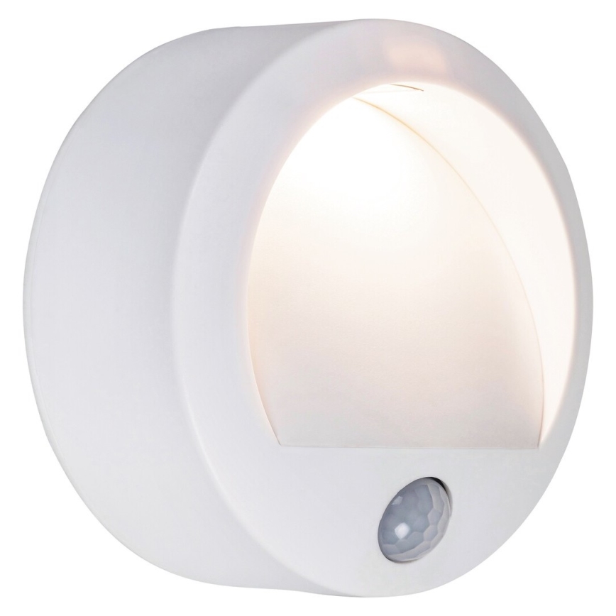 Rabalux - Вуличний світлодіодний настінний світильник з датчиком LED/1,5W/3xAA білий IP44