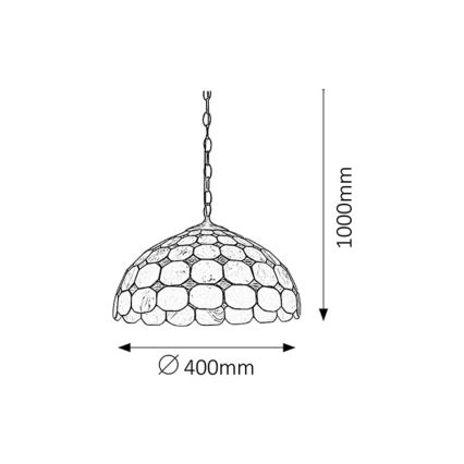 Rabalux - Витражная люстра Тиффани на цепи 2xE27/60W/230V