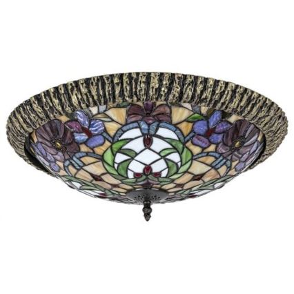 Rabalux - витражный потолочный светильник Tiffany, 2xE27/60W/230V, Ø 44 см