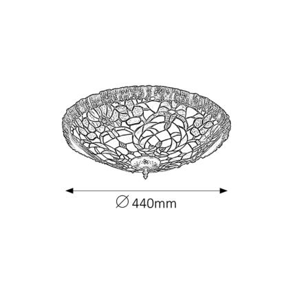 Rabalux - витражный потолочный светильник Tiffany, 2xE27/60W/230V, Ø 44 см