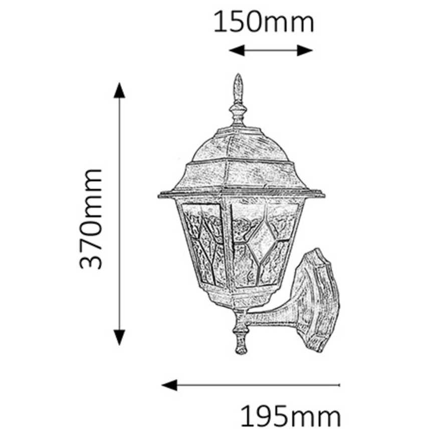 Rabalux - Наружный настенный светильник 1xE27/60W/230V