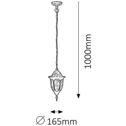 Rabalux - Зовнішня люстра 1xE27/60W/230V IP43 чорна