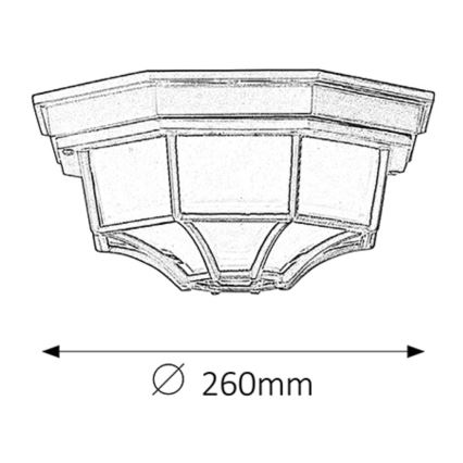 Rabalux - Зовнішній стельовий світильник 1xE27/100W/230V IP44