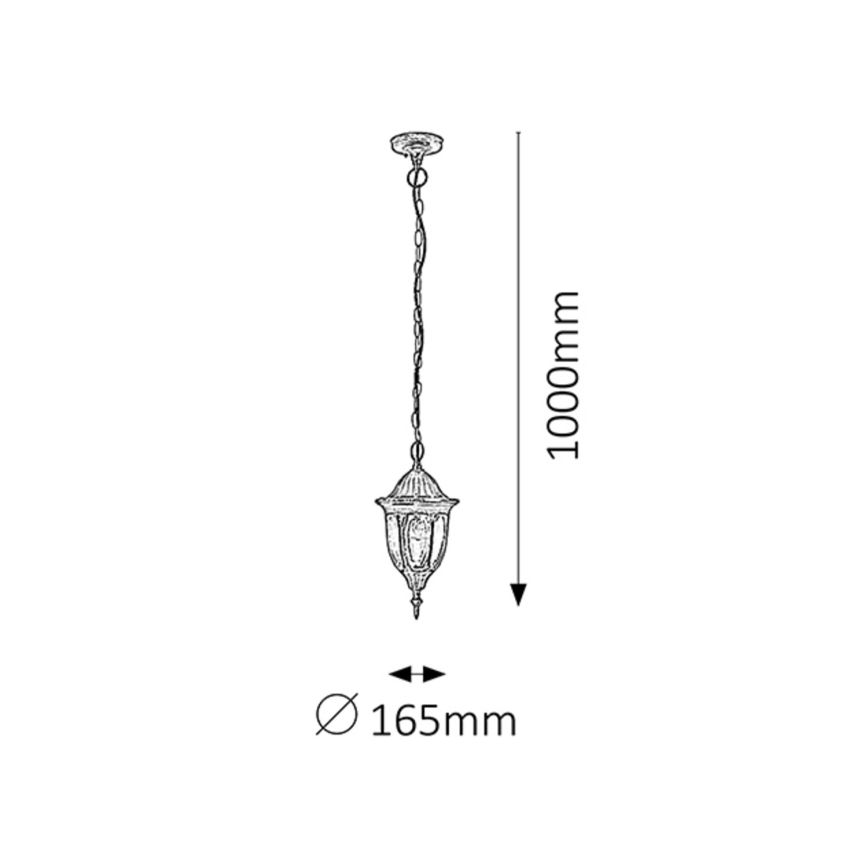 Rabalux - Зовнішня люстра 1xE27/60W/230V IP43 золота/патинована/чорна