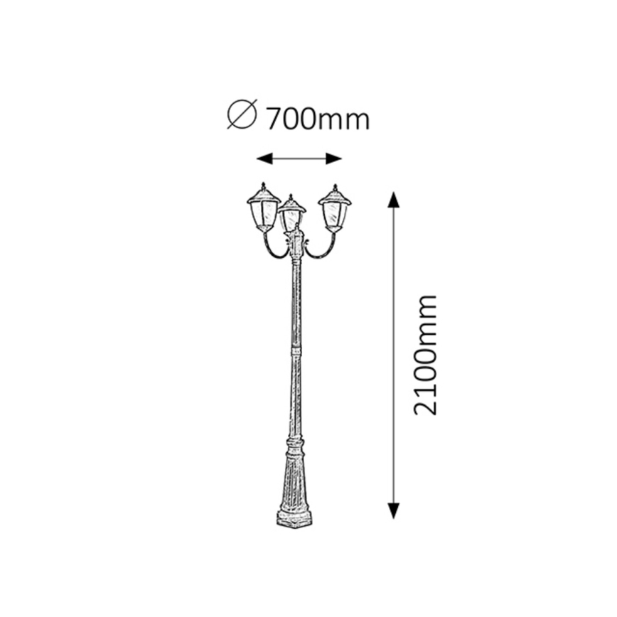 Rabalux - Вулична лампа 3xE27/60W/230V 210 см