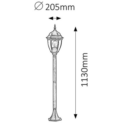 Rabalux - Вулична лампа 1xE27/100W/230V IP44 113 см