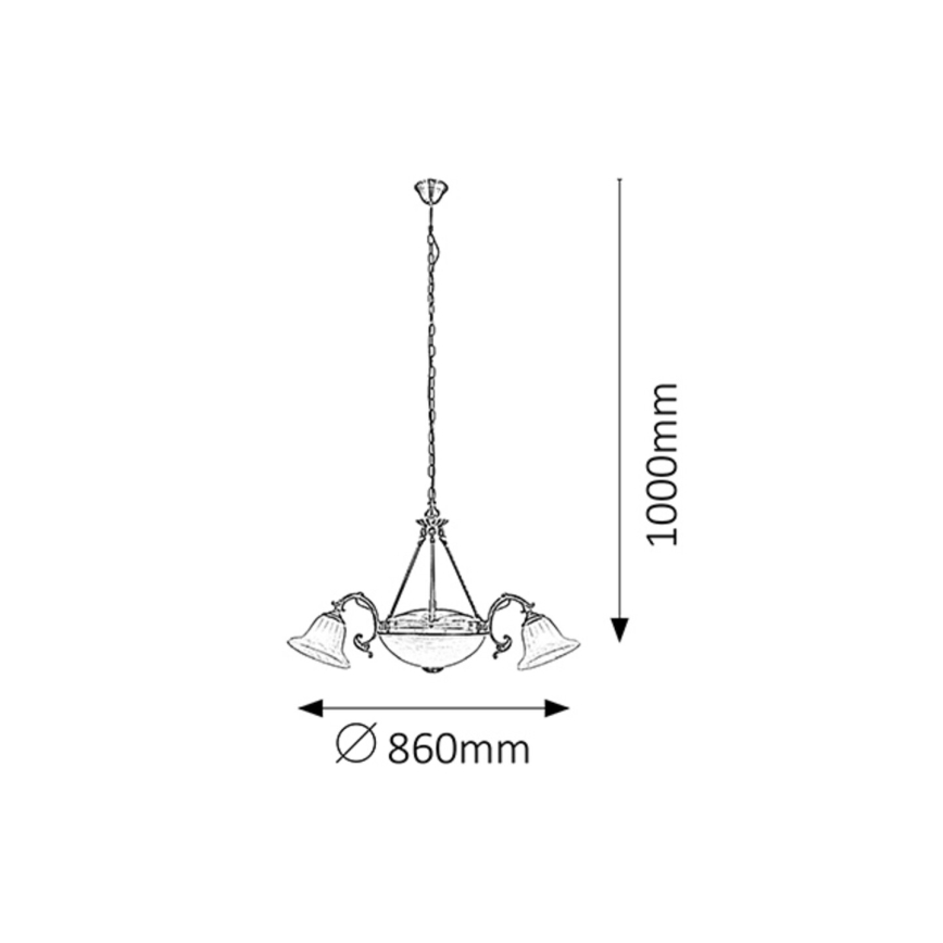 Rabalux 8553 - Люстра на ланцюгу ORCHIDEA 3xE14/40W+2xE27/60W