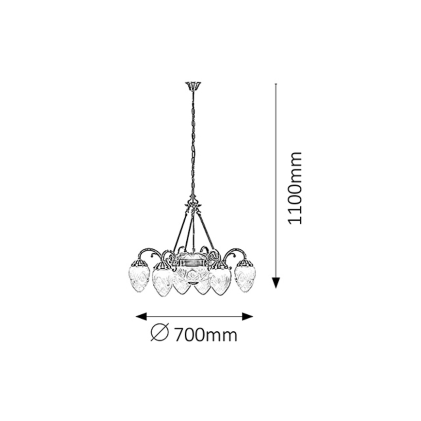 Rabalux 8636 - Люстра на цепи ANNABELLA 6xE14/40W+2xE27/60W