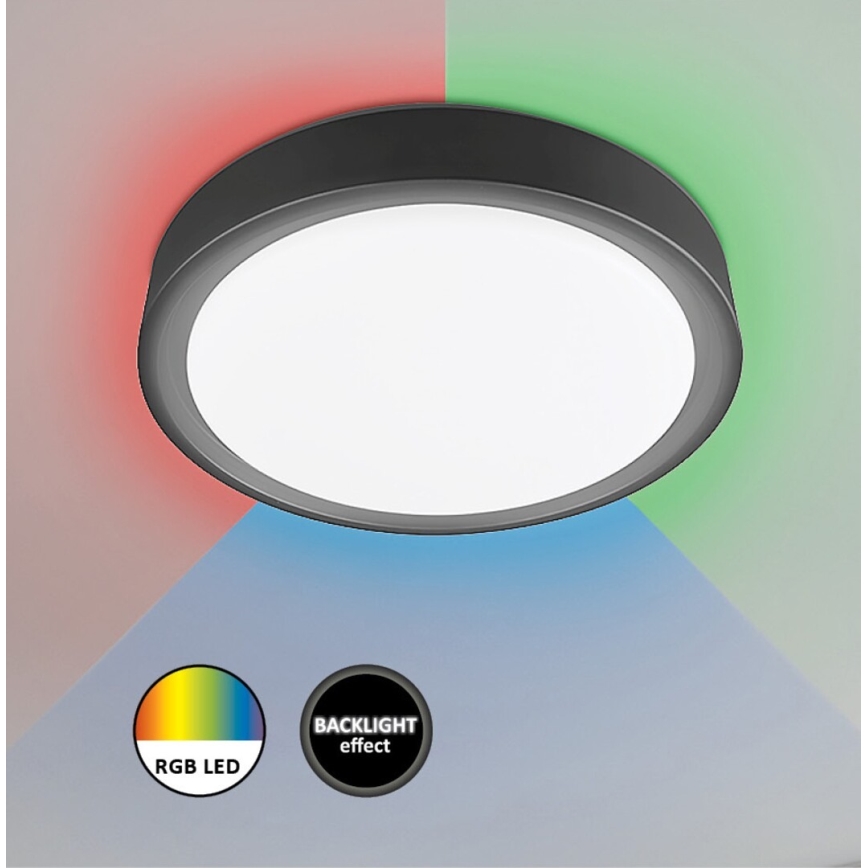 Rabalux - LED RGB стельовий світильник з регулюванням яскравості з датчиком LED/28W/230V 2700-5000K + пульт дистанційного керування