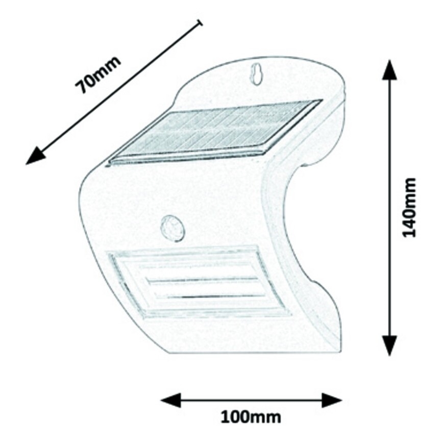 Rabalux - Светодиодный солнечный настенный светильник с датчиком IP44 1200 мАч