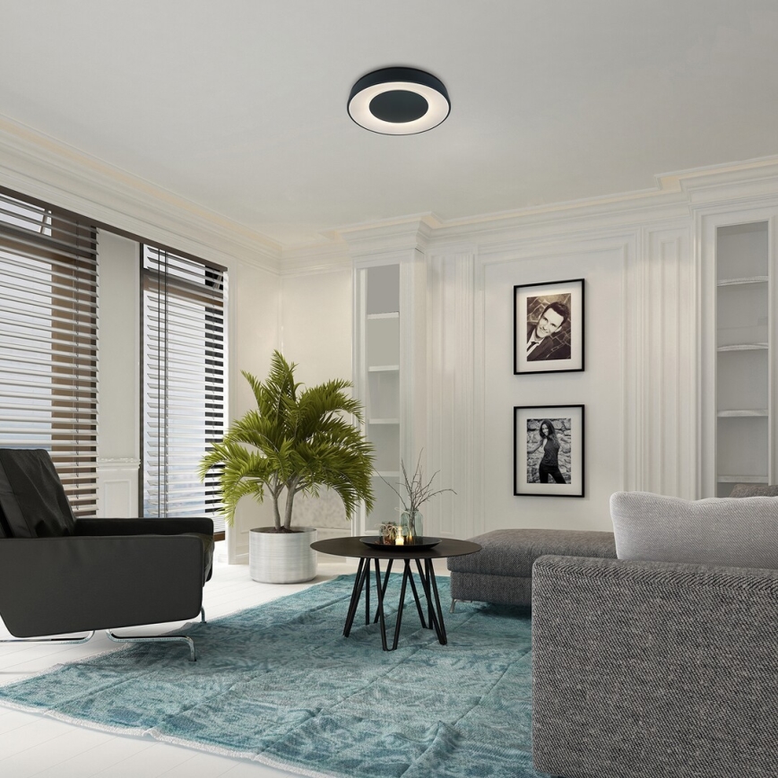 Rabalux - Світильник стельовий світлодіодний димований LED/38W/230V чорний 3000-6500K + дистанційне керування діам. 48 см