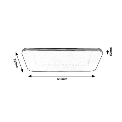 Rabalux - стельовий LED‑світильник, 36 Вт, 230 В, 33x63,5 см