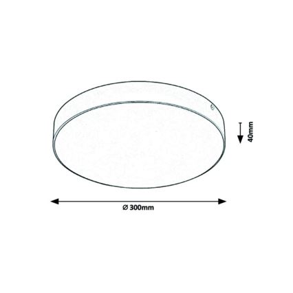 Rabalux - LED-потолочный светильник для ванной, 24 Вт, 230 В, 2800K/4000K/6000K, IP44, черный, диаметр 30 см