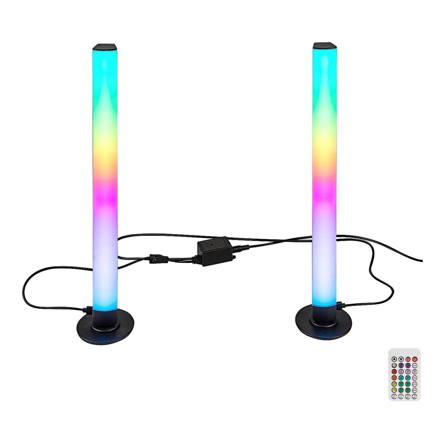 Rabalux - НАБІР 2x LED RGB Настільна лампа з регулюванням яскравості PACO LED/5W/5V + пульт дистанційного керування