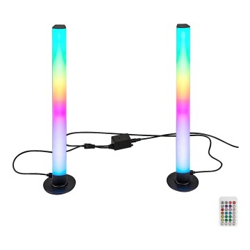 Rabalux - НАБІР 2x LED RGB Регульована настільна лампа PACO LED/5W/5V + дистанційне керування