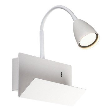 Rabalux - Настінна лампа з поличкою і USB-портом 1xGU10/25W/230V білий
