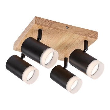 Rabalux - Потолочный светильник с 4 точечными лампами GU10/5W/230V дуб