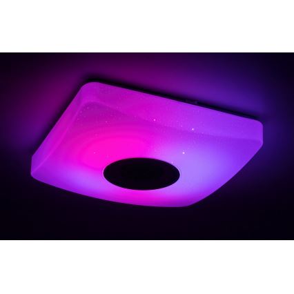 Rabalux - LED RGB диммируемый потолочный светильник со встроенным динамиком LED/18Вт/230В 3000-6000К Bluetooth + пульт дистанционного управления 36,5x36,5 см