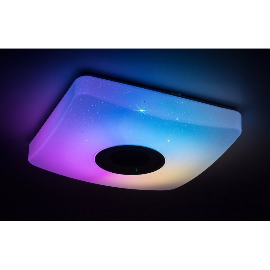 Rabalux - LED RGB диммируемый потолочный светильник со встроенным динамиком LED/18Вт/230В 3000-6000К Bluetooth + пульт дистанционного управления 36,5x36,5 см
