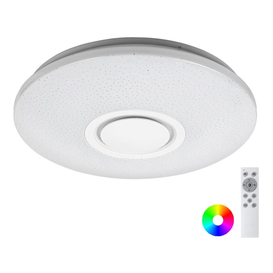Rabalux - RGB LED димований стельовий світильник з вбудованим динаміком, 24 Вт, 230 В, Wi‑Fi (Tuya) + пульт, діаметр 40 см