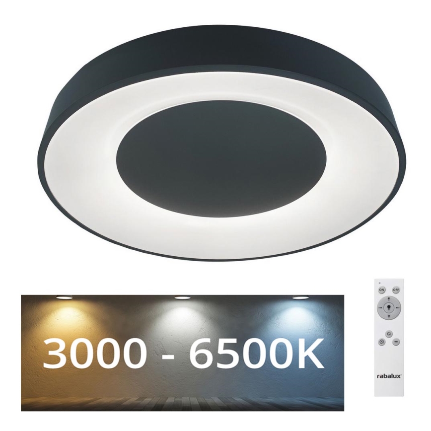Rabalux - Стельовий LED світильник з регулюванням яскравості LED/38W/230V чорний + ДК 3000-6500K
