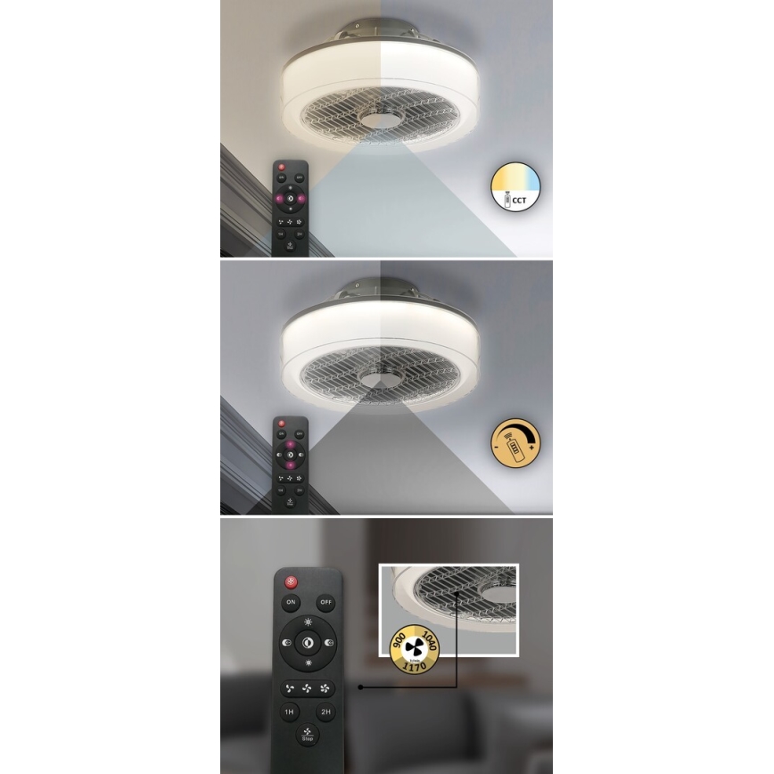 Rabalux - Стельовий LED світильник з регулюванням яскравості та вентилятором LED/30W/230V + ДК 3000-6000K