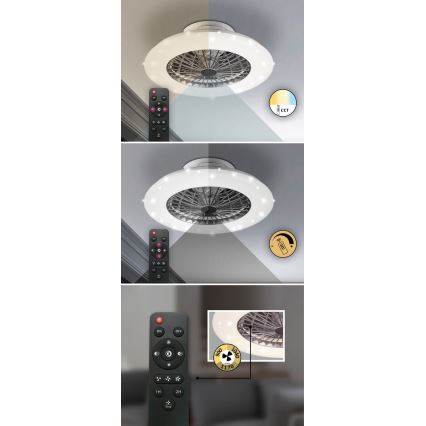 Rabalux - Стельовий LED світильник з вентилятором та регулюванням яскравості LED/30W/230V 3000-6500K + пульт дистанційного керування