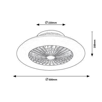 Rabalux - Стельовий LED світильник з вентилятором та регулюванням яскравості LED/30W/230V 3000-6500K + пульт дистанційного керування