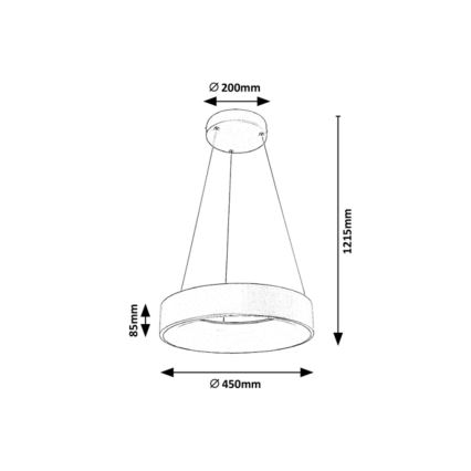 Rabalux - Светодиодная подвесная люстра с регулированием яркости LED/24W/230V круглый 3000-6000K + дистанционное управление