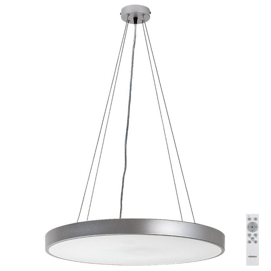 Rabalux - Светодиодная подвесная люстра с регулированием яркости LED/60W/230V серебристый 3000-6000K + дистанционное управление